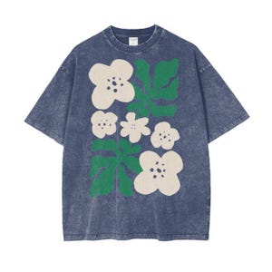 Oversized Floral Shirt for Men, Boho Tshirts With Flowers
