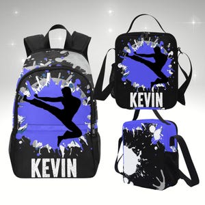 Sac à dos garçon pour karaté enfant, ensemble sac à dos karaté personnalisé et boîte à lunch, sac à dos enfant avec boîte à lunch assortie pour enfants d'arts martiaux