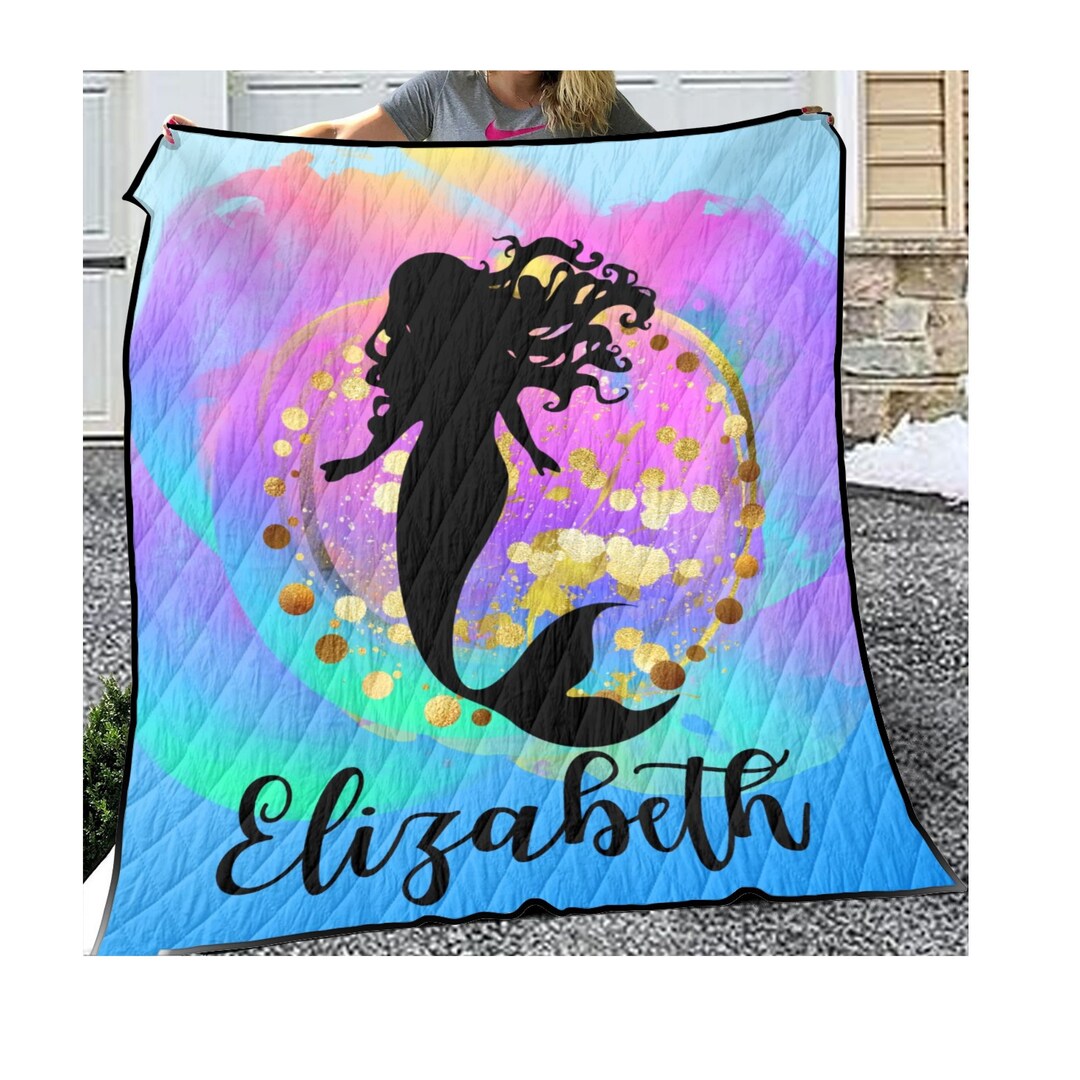 Personalized Girls Mermaid Quilt Cover Set Personalise Teens Etsy