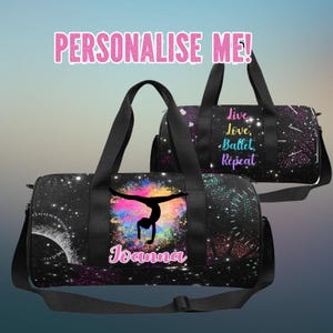 Personalisierte Weekender Tasche für Gymnastik Mädchen - Individuelle Gymnastiktasche - Großer Rucksack für Turnerinnen Training Sporttaschen Kinder