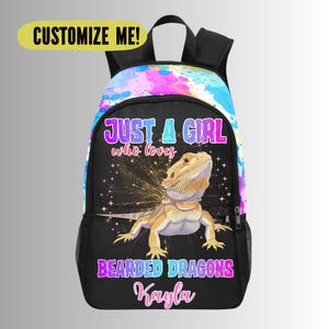 Just A Girl Who Loves Bearded Dragon Backpack for Kids