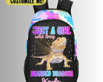 Just A Girl Who Loves Bearded Dragon Backpack for Kids