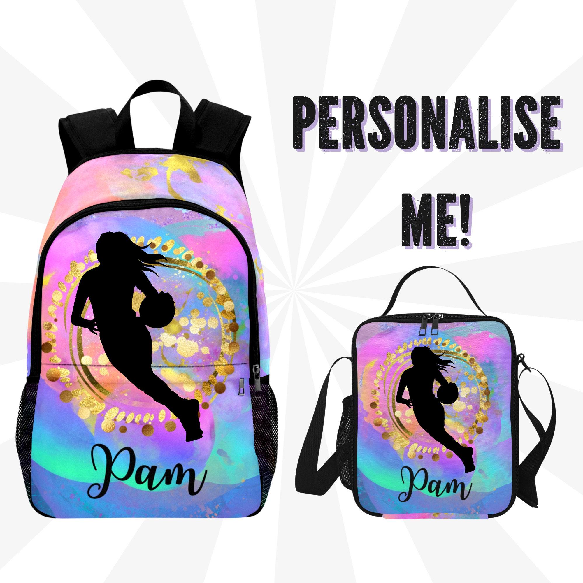 Personalized Basketball Backpack for Girls Customized Backpack for Basketball Players With Name On School Bag for Sporty Girls Sports Etsy