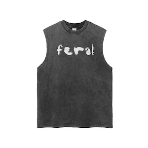 Oversized Feral Tank Top For Men, Distressed Men&#39;s Tank Top, Feral Tanks, Feral Shirts, Vintage Tanktops With Words, Statement Tops