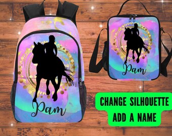 Personalized Girls Horse Backpack - Kids Customized Horse Riding Bag  - Horse School Bags for Girls - Horse Gift For Daughter Birthday