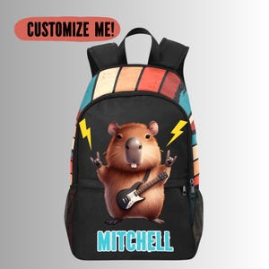 Sac à dos Capybara pour garçons, sacs de rentrée pour enfants Capybara, sacs d'école personnalisés pour enfants fans de Capybara