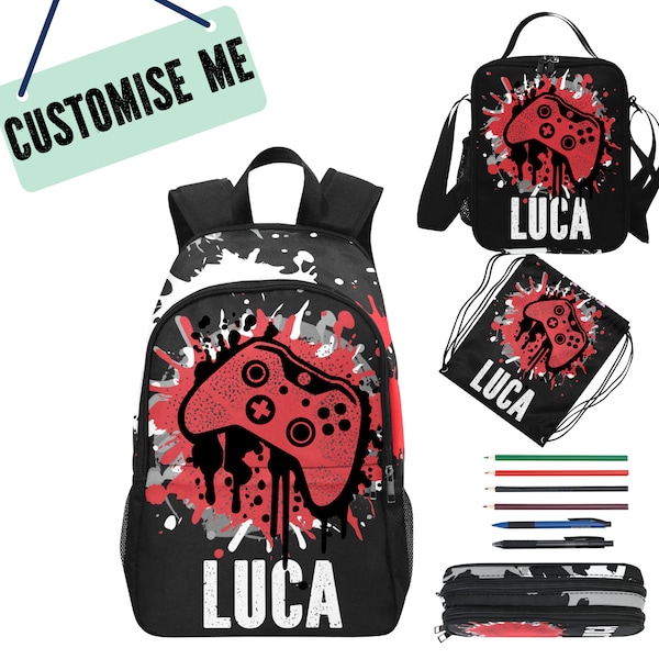 Personalized Boys Gaming Backpack Etsy