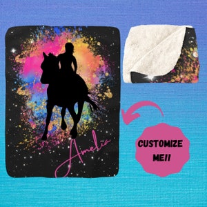 Horse Riders Personalized  Blanket - Blanket for Horse Lovers - Gift for Horse Girls - Christmas Gift for Horse Riding Fans Women Adults Kid