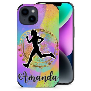 Colorful Personalized Runners Iphone Case for Women, Running Gifts for Teens, Athletics Phone Cover For Players Marathon Runner Loves To Run