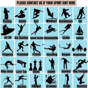 a poster showing different types of sports equipment