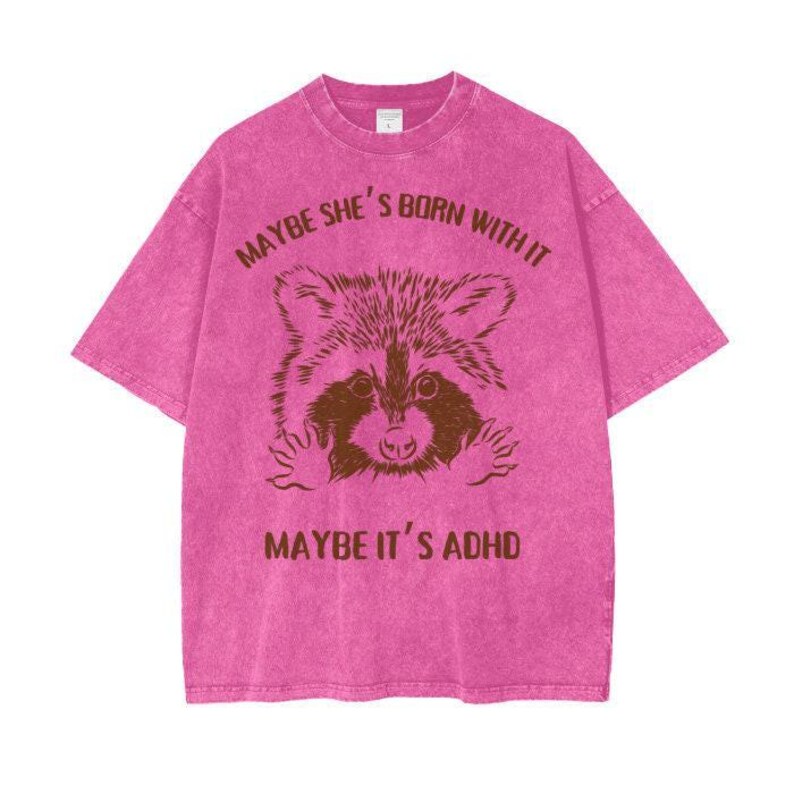 Women's Funny ADHD Shirt, Women's Funny ADHD tShirts With Raccoons On image 7