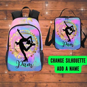 Sac à dos de patinage sur glace personnalisé pour fille - Sac à dos de patineur artistique personnalisé avec nom - Sac d'école ou de livre pour patineuse sur glace, filles et adolescents