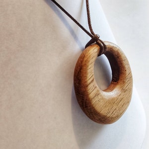 English Oak hand-carved chunky pendant necklace