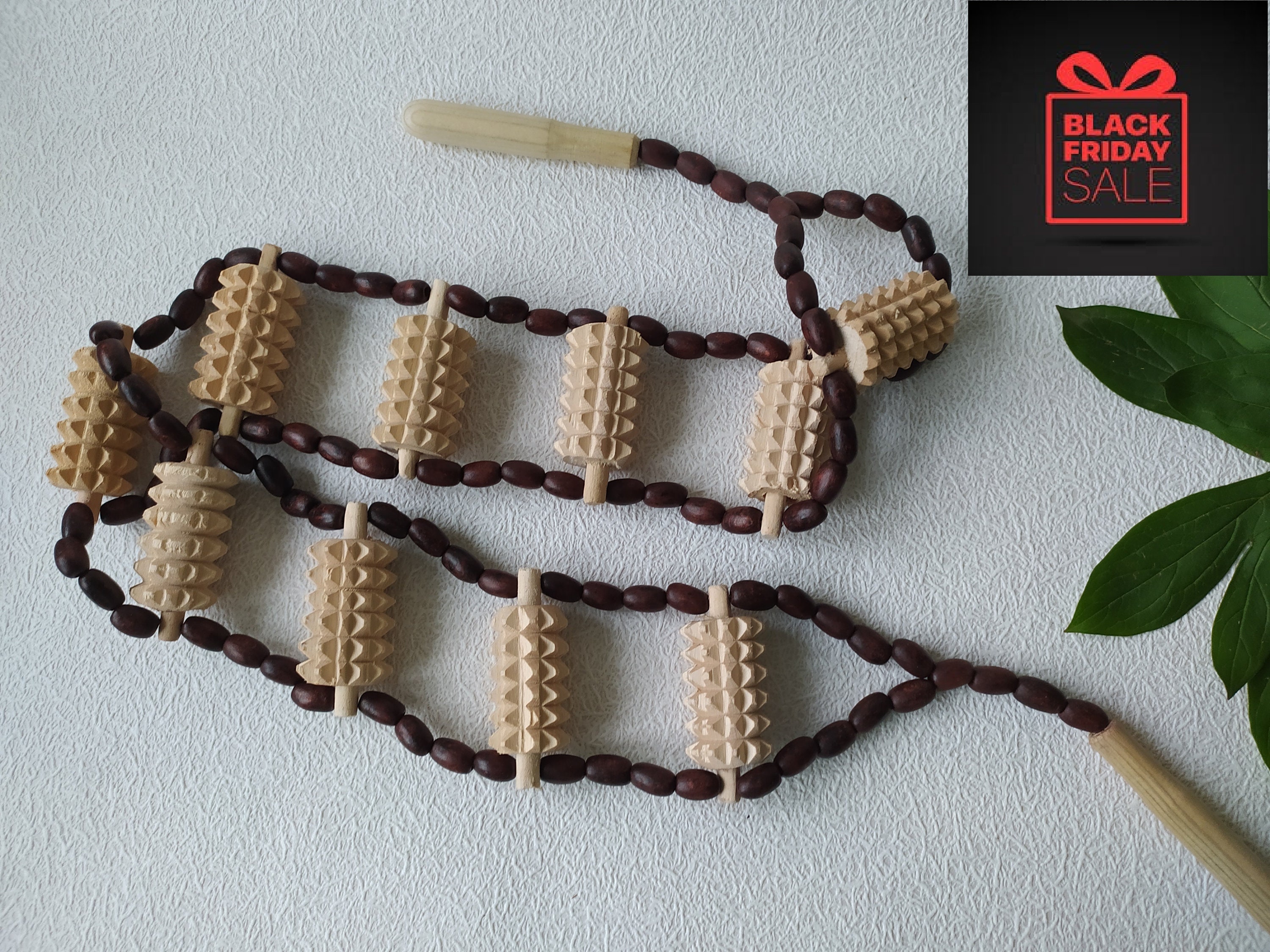 Wooden back massager Wood therapy tool Rope massager Etsy