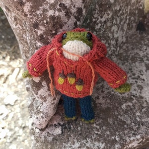 Strickhoodie für Strickfrosch, Farbe und Stickerei wählbar