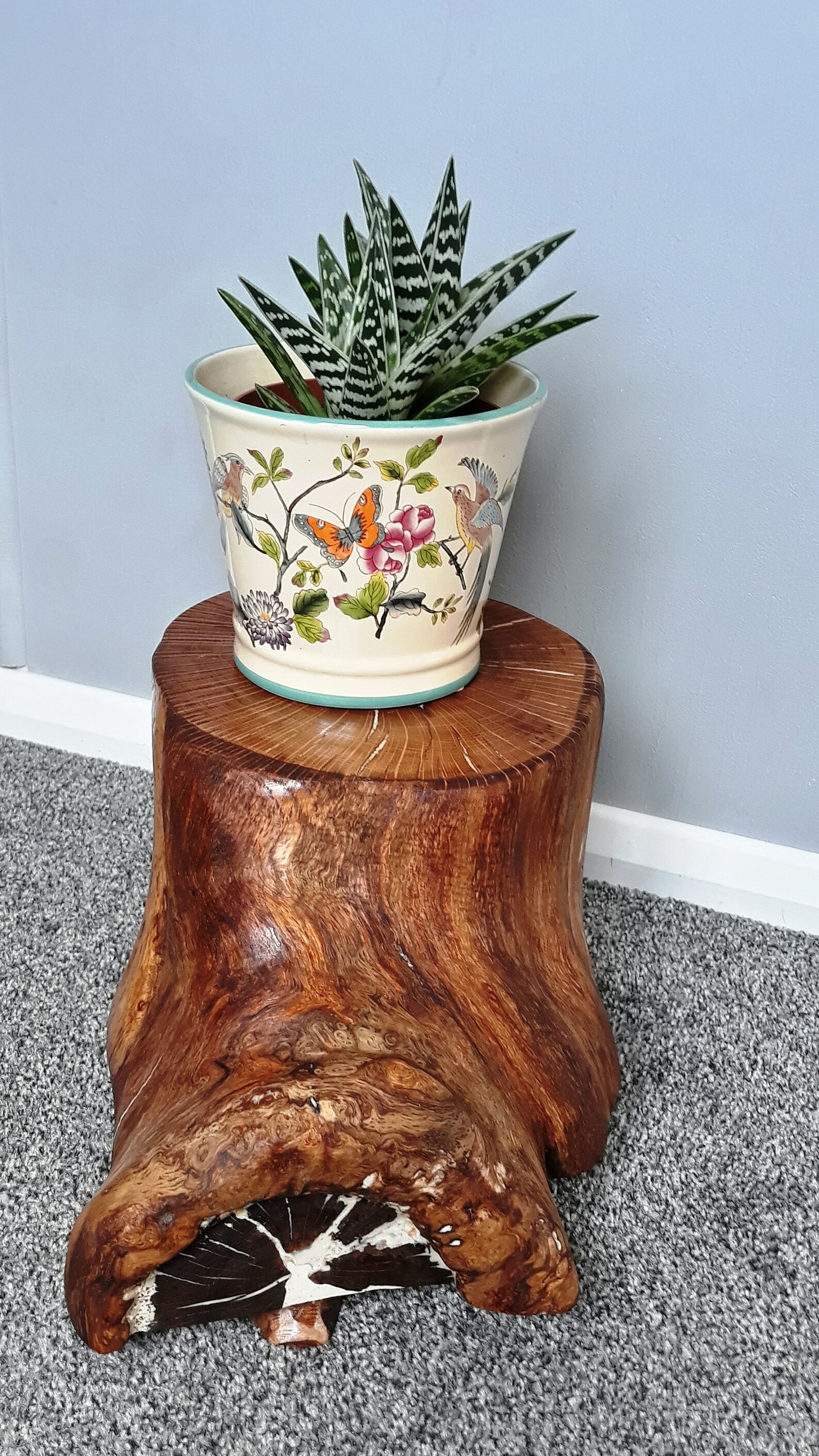 Natural Footed Small Tree Stump Stool Plant Stand Rustic Oak Etsy UK
