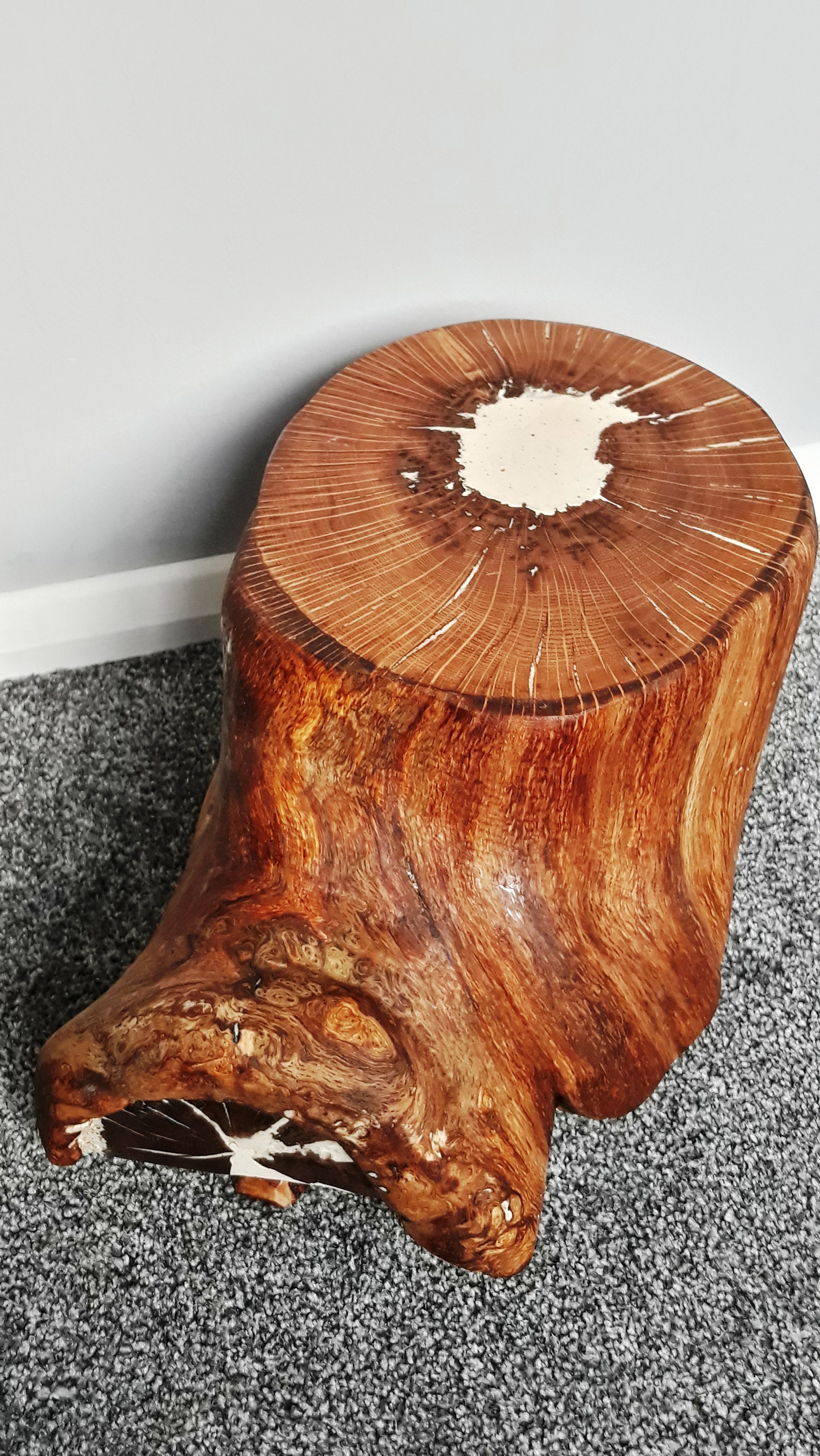 Natural Footed Small Tree Stump Stool Plant Stand Rustic Oak Etsy UK
