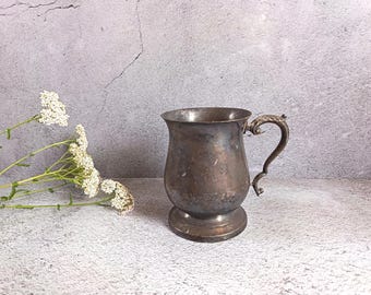 Boccale a balaustro vintage placcato in argento, alto 12 cm.