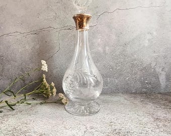 Vintage Sterling Silver & Cut Crystal Grape Pattern Decanter  37 cm Tall