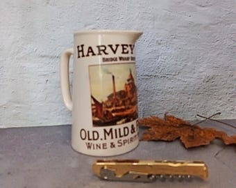 Vintage Harvey & Son Bridge Wharf Brewery Lewes Ale Jug with Free Corkscrew and Bottle Opener