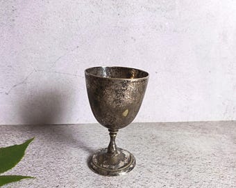 Calice/tazza da liquore antico Mappin & Webb Prince's Plate placcato in argento.
