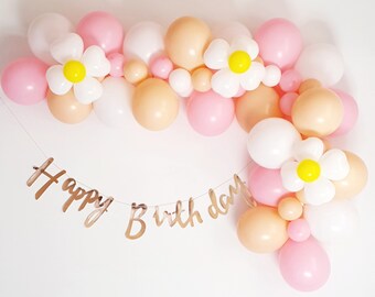 Boho Flower Balloon Garland, Daisy Birthday Decorations, Flower Theme Birthday, Daisy Theme Birthday, Flower Power Party Decorations