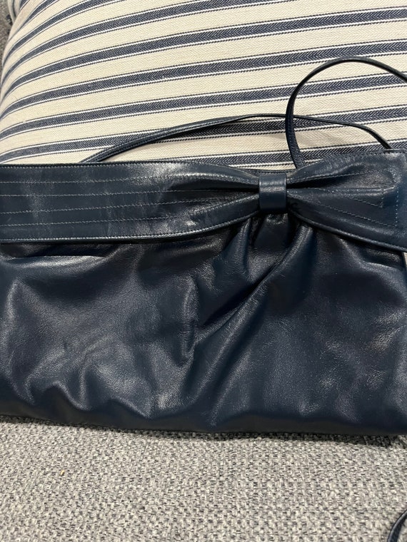1980’s Navy purse, Morris Moskowitz genuine Leathe
