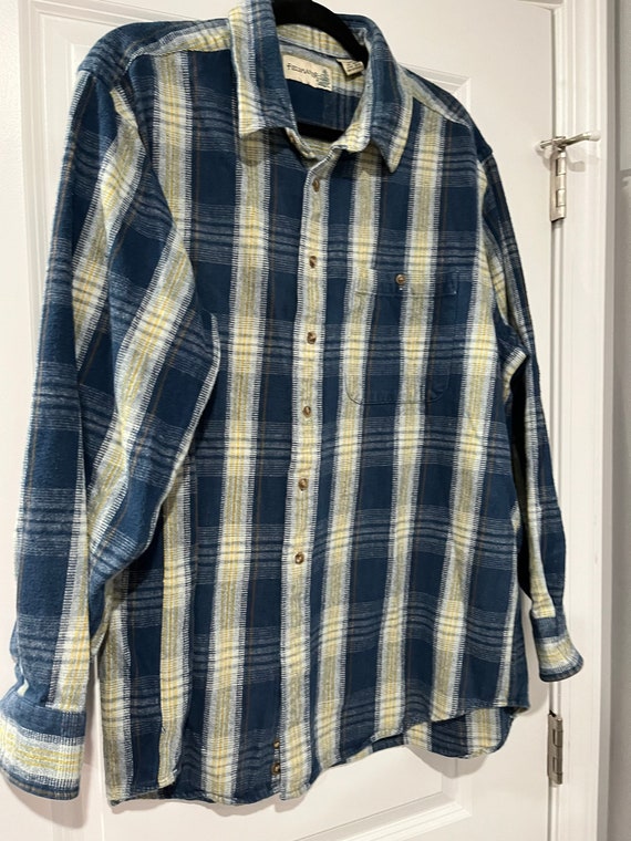 Fieldmaster plaid flannel shirt, Blue Plaid - Gem