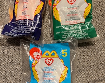 McDonald’s Ty Beanie Babies, 1999 collectibles, Bushy, Spike, Rocket