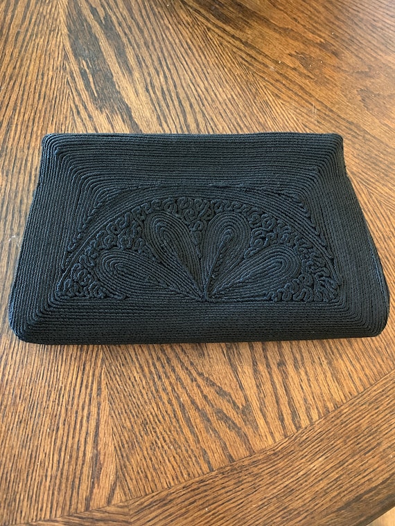 Vintage Cordecraft Clutch, 40’s-50’s, Black Clutch