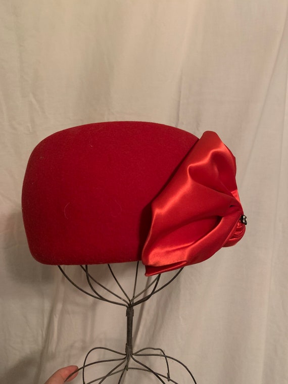 Vintage Red Hat, Doeskin Hat, Bellini New York Hat