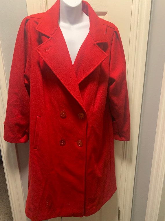 Jofeld Long Coat Red Wool coat vintage | Etsy