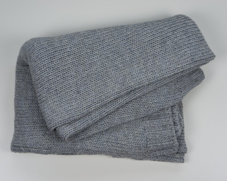 Gray With Blue Tint Merino Wool Blanket Throw / Luxury Gift Etsy