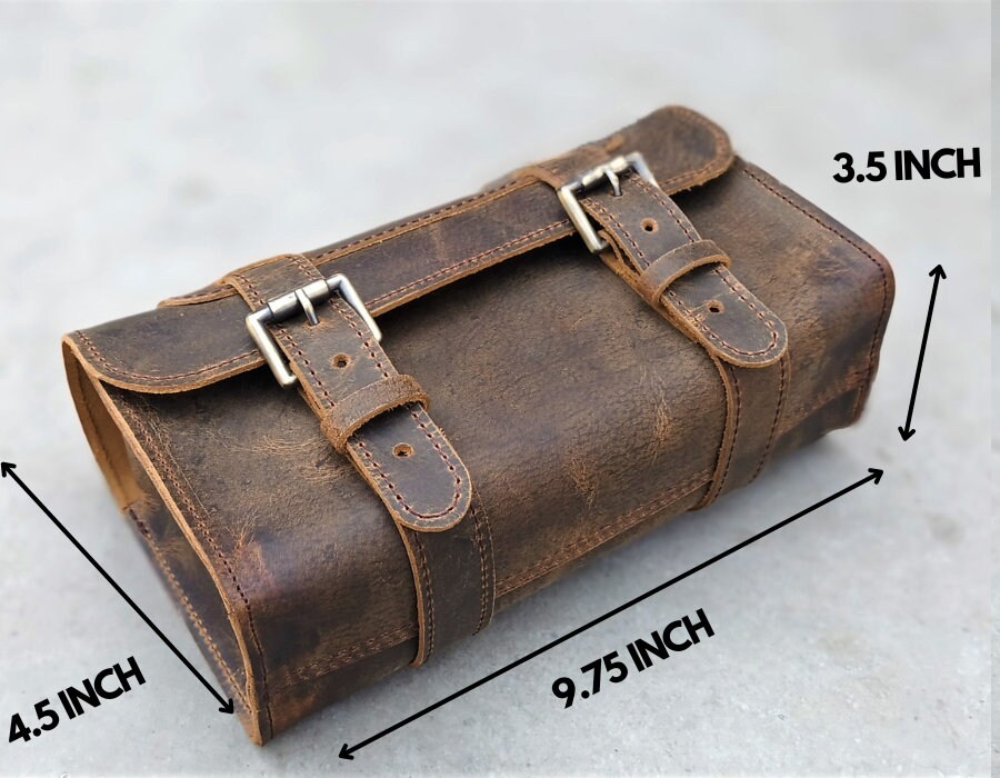 Motorcycle saddle bags leather vintage pannier bag Tool Organizer Leather Tool Storage  leather tool bag  Best gifts for her