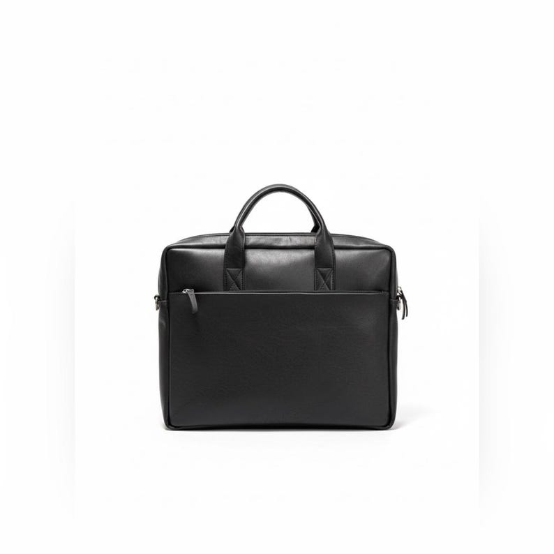 Black Leather Laptop Briefcase, 15-inch, Multiple Compartments - Etsy