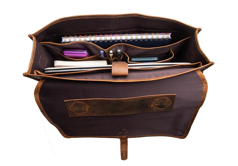 Handmade Buffalo Leather Messenger Cross-Body Laptop Bag Office Handbag Briefcase Rustic Vintage Messenger Bag for Men Women Valentine Gift zdjęcie 6
