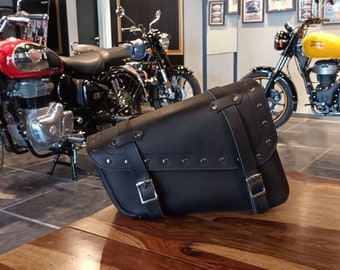 Genuine leather motorcycle tool bag motorcycle saddle bags motorcycle pannier leather bike bag leather fork bag