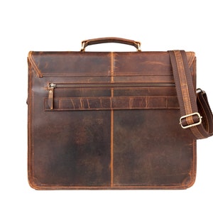 Handmade Buffalo Leather Messenger Cross-Body Laptop Bag Office Handbag Briefcase Rustic Vintage Messenger Bag for Men Women Valentine Gift zdjęcie 7