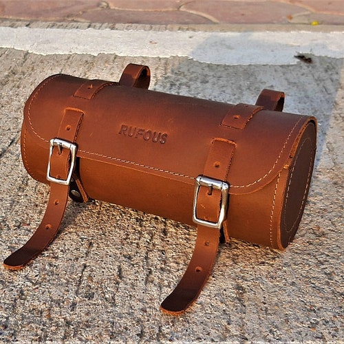 Personalised Leather Bike Saddle Bag Etsy