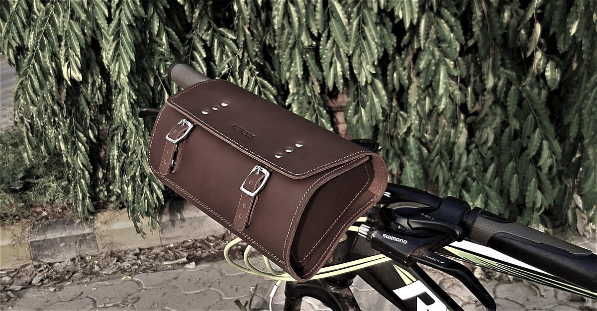 Tan Vintage Leather Bicycle Bag Handcrafted leather toolkit Etsy