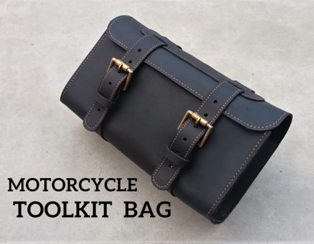 Motorcycle Vintage Leather Handlebar Bag Leather Saddle Bag Motorcycle