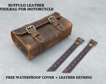 Motorcycle saddle bags leather vintage pannier bag Tool Organizer Leather Tool Storage  leather tool bag  Best gifts for her