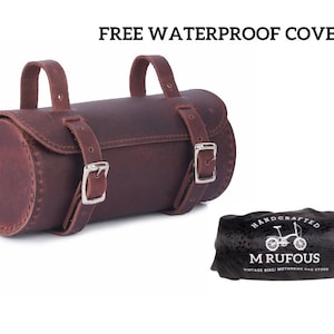 M RUFOUS Vintage Kirsche Leder Werkzeugtasche Satteltasche Fahrradtasche Lenkertasche Aufbewahrungstasche Gabel Werkzeugtasche Tasche Fahrradtasche