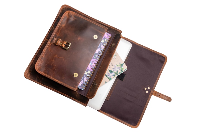 Handmade Buffalo Leather Messenger Cross-Body Laptop Bag Office Handbag Briefcase Rustic Vintage Messenger Bag for Men Women Valentine Gift zdjęcie 3