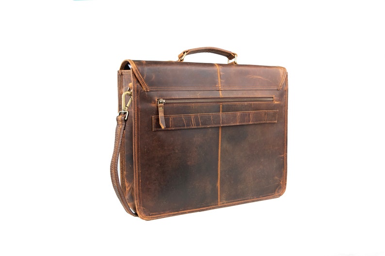 Handmade Buffalo Leather Messenger Cross-Body Laptop Bag Office Handbag Briefcase Rustic Vintage Messenger Bag for Men Women Valentine Gift zdjęcie 2