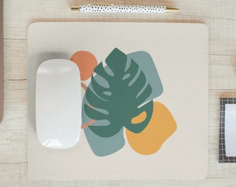 Monstera Leaf Mouse Pad | Boho Mousepad | Aesthetic Office Decor | Computer Mousepad | Desk Accessories | Gifts Under 20