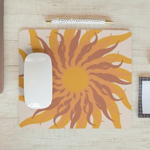 Sun Mouse Pad | Boho Mousepad | Abstract Office Decor | Computer Mousepad | Desk Accessories | Gifts Under 20