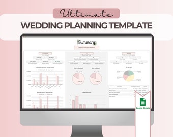 Ultimate Wedding Planning Template for Google Sheets  | Automated | Wedding Budget | Guest List | Seating Chart | Digital Wedding Planner