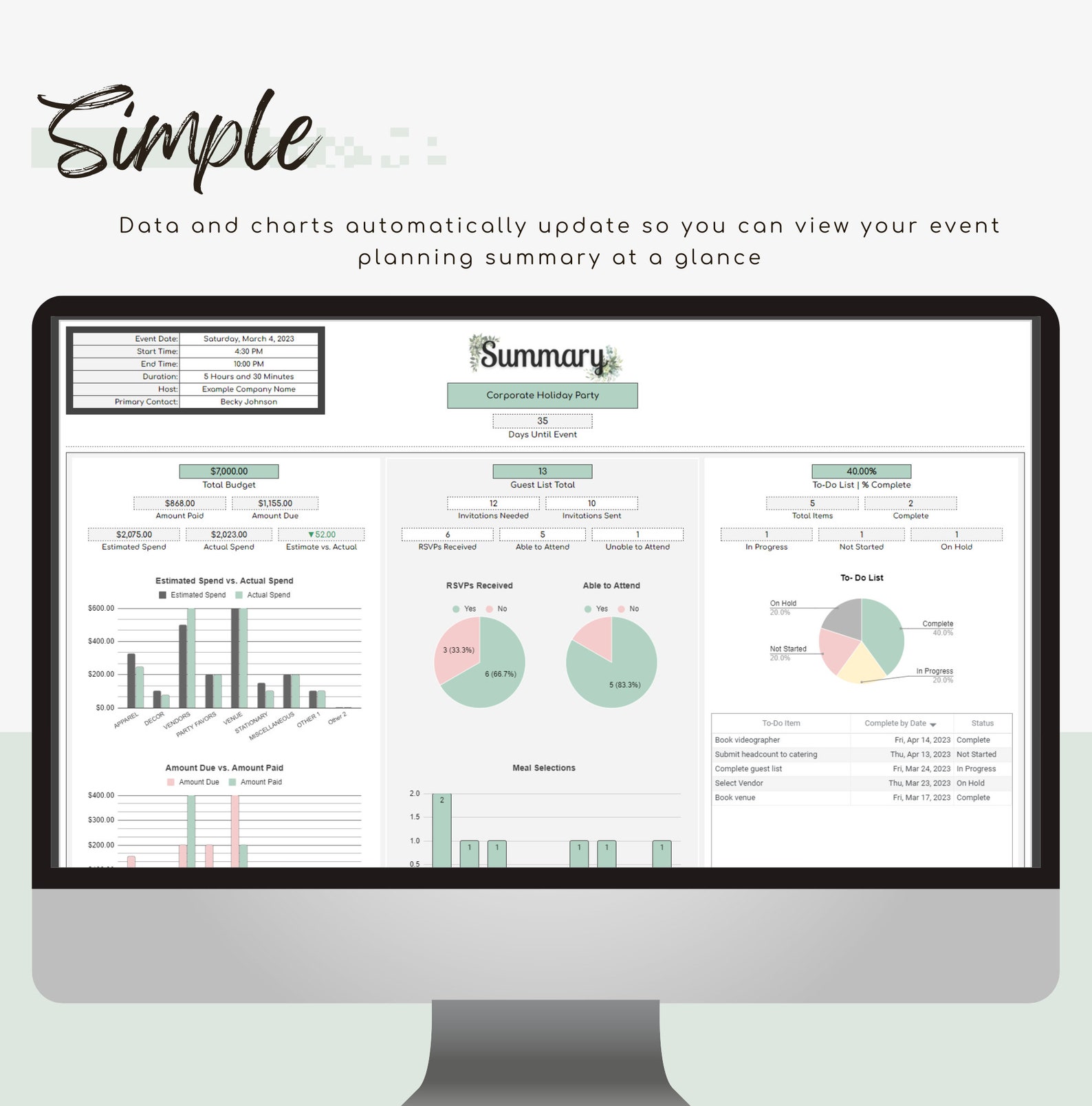 Ultimate Event Planning Template for Google Sheets Automated Event