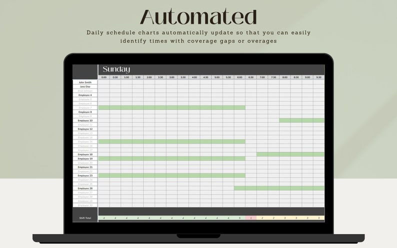 Employee Shift & Schedule Manager Template Google Sheets - Etsy